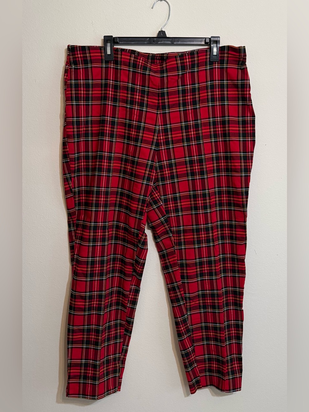 Terra & Sky Red Plaid Slacks with Yellow and Black Accents 1X (16-18)
